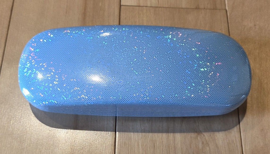 NEW Blue Holographic Eye Glasses Hard Case