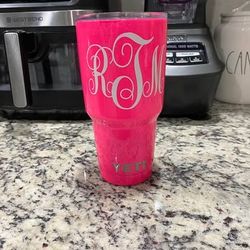 Monogrammed Custom Powder Coated Stainless Steel Yeti Tumbler 30 oz must pick up only one available(I do not make them)must pick up 