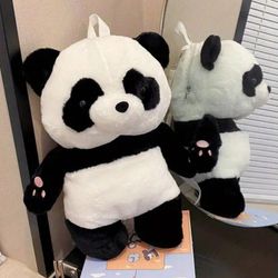 Kawaii Cartoon Panda Doll Plush Shaped Backpack, Stylish Small Storage Travel Backpack For Adults And Kids 🐼💕