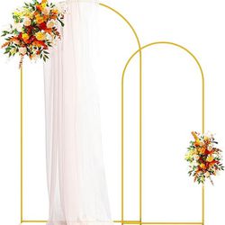 Fomcet Metal Arch Backdrop Stand Set Of 2 Wedding Arch Stand White 7.2FT & 6FT Arched Frame For Birthday Party Baby Shower Graduation Ceremony Decorat