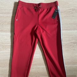 KARL LAGERFELD PARIS Red Women's Logo Tape Joggers