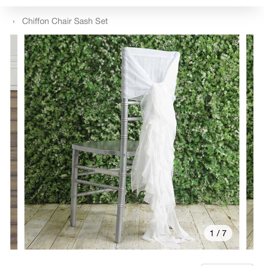 White Chiffon Chair Sashes