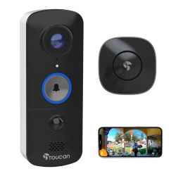 Toucan V3 Wireless 1080p Video Smart Doorbell w/ Chime – No Monthly Fee Required