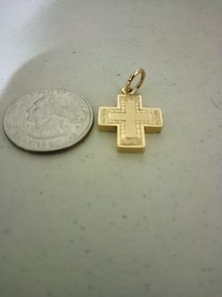 VINTAGE 14K Gold Greek Cross 14 Karat Jewelry Charm Pendant