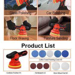 Cordless Sander Polisher color Red and Black 