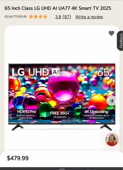 65 Inch LG smart tv 2025