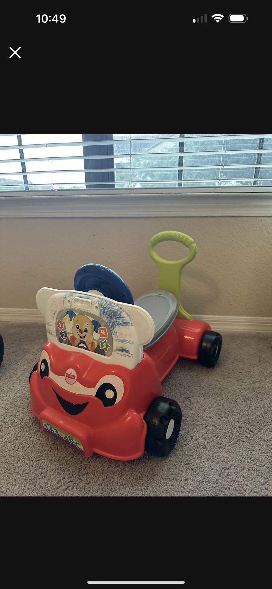 Fisher-Price Laugh & Learn 3-in-1 Smart Car Interactive Infant Walker & Toddler 