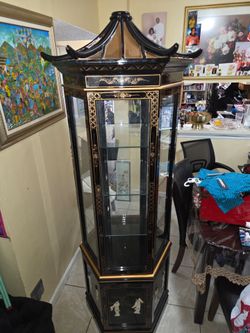 Antique oriental showcase