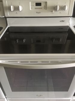 WHIRLPOOL WHITE FLAT SMOOTH TOP STOVE OVEN RANGE DELIVERY EXTRA WORKS PERFECT
