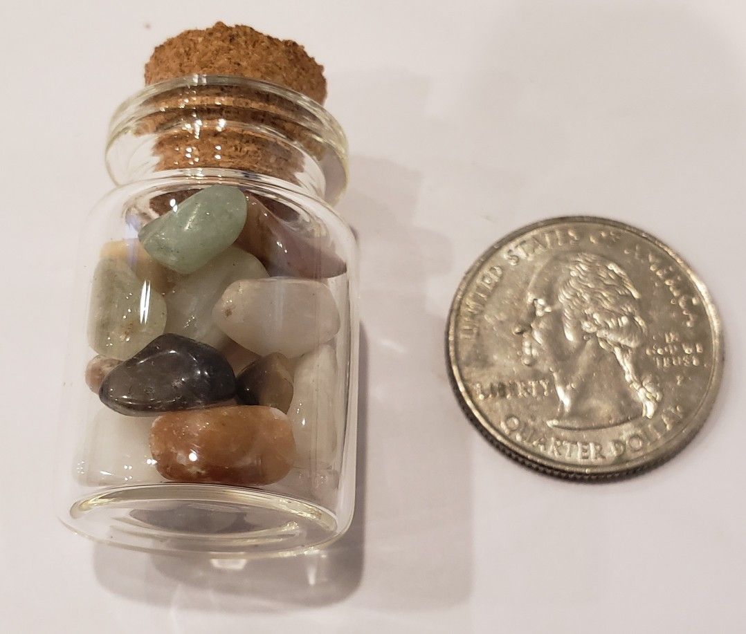 Natural Mixed Gemstone filled Bottle