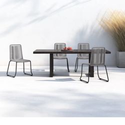 AllModern Arland Outdoor Dining Side Chairs (Brown / Beige)