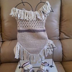 $25 Vestidos tejidos para niña 3 a 6 meses incluye zapatitos y diadema