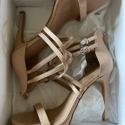 Halogen Size 8 - Leather Upper Strap High Heels 