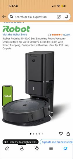 iRobot Roomba i4+ EVO Self Emptying Robot Vacuum
