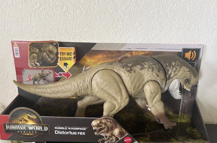 Jurassic World Rebirth Distortus Rex Rumble n Rampage Dinosaur 22 Inches