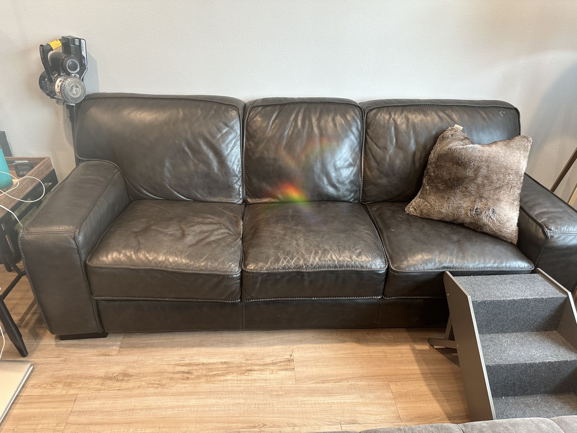 Leather Couch, Sofa Chair And Ottoman For Sale