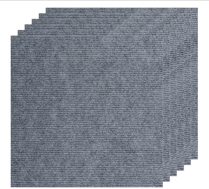 $39.99 New!! 20 Blue Peel and Stick Carpet Squares 24" x 24" 80sq Ft Total