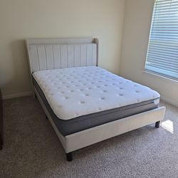 Queen bed frame + mattress + huge drawer