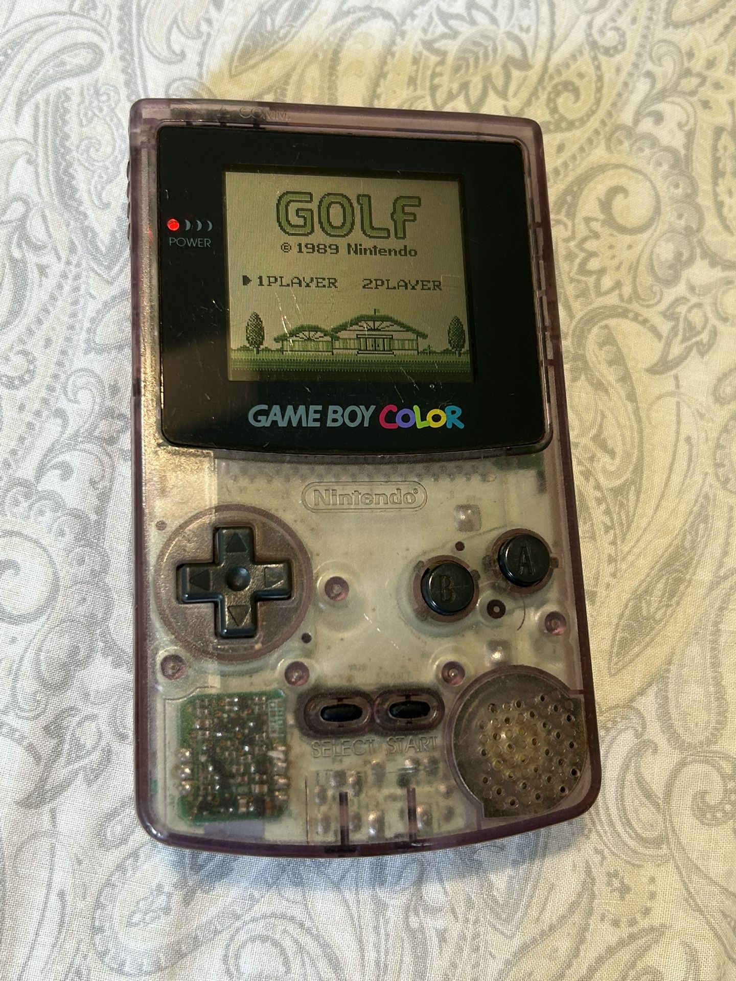 Gameboy Color Atomic Purple with golf