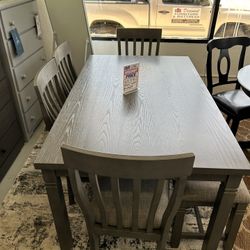 6 Piece Dining Set With Bench Gray