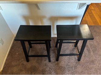 TWO BLACK STOOL