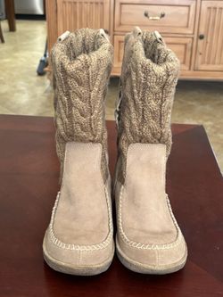 Suede Boots/Camel Color/#6.5