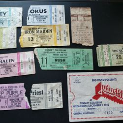 Concert Memories - Old Tickets, Priest, RUSH, 80'S