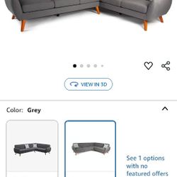 Beautiful Grey Large Sectional Sofa 