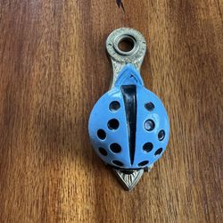 Vintage Blue Allied Brass Ladybug Paper Holder/Clip