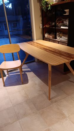 Table,  chairs,  stools