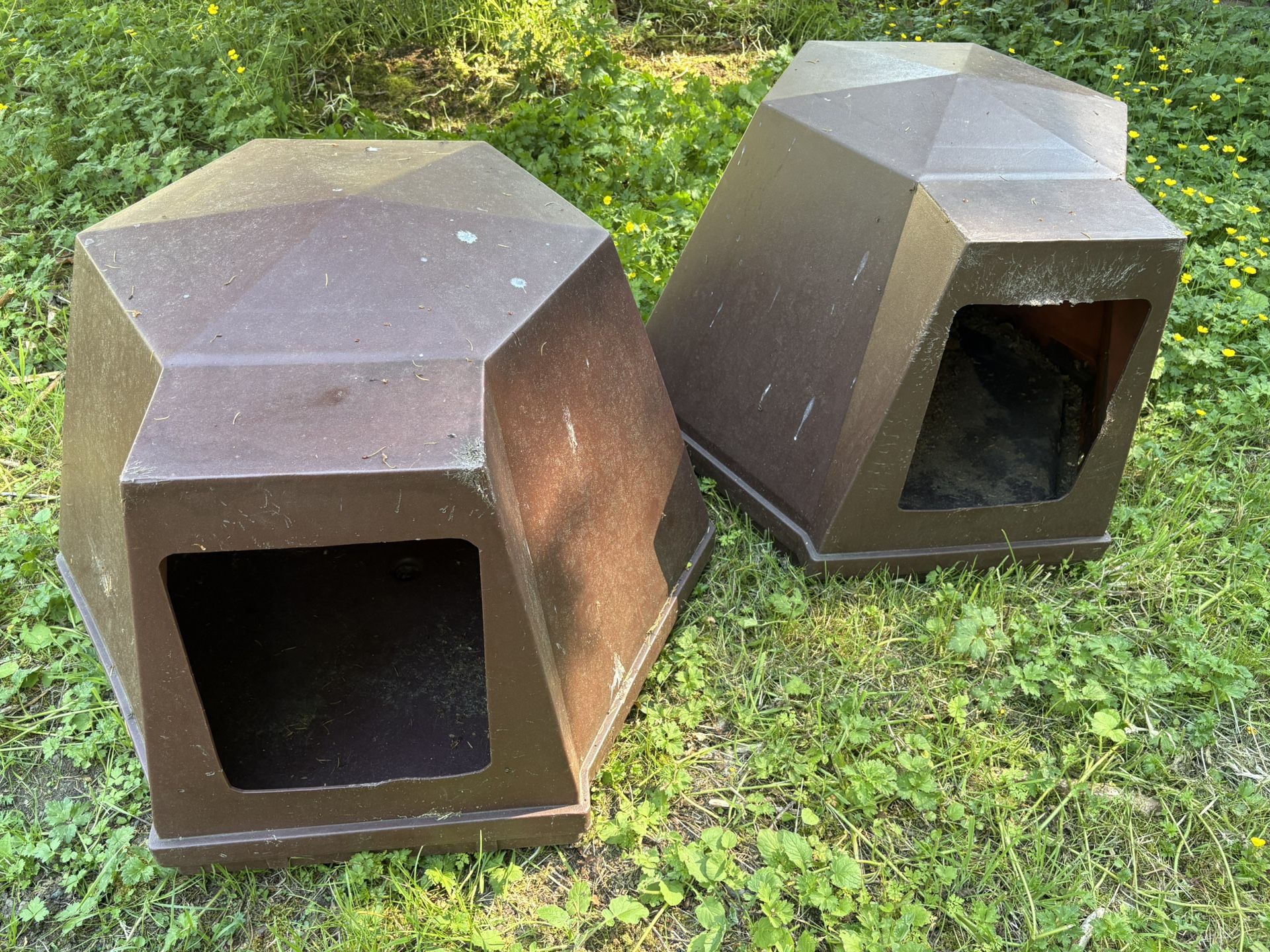 2 Outdoor Igloo Doghouses -$15 each