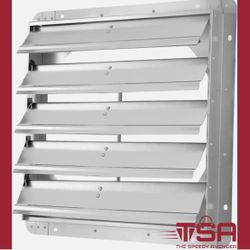 iPower 16-Inch Square Aluminum Automatic Gravity Shutter Louver Vent, Silver