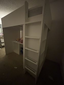 Twin Bunk With Desk And Bookcase