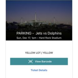 Dolphins Vs New York Jets Yellow Parking Pass