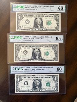 1963 $1 graded consecutive Barr Notes