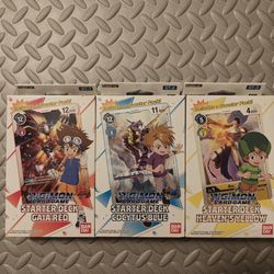 Digimon Card Game 3 Starter Deck Set Red Blue and Yellow (English)