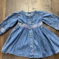 Girls Jean Dress Size 12/18 Months By Old Navy #7
