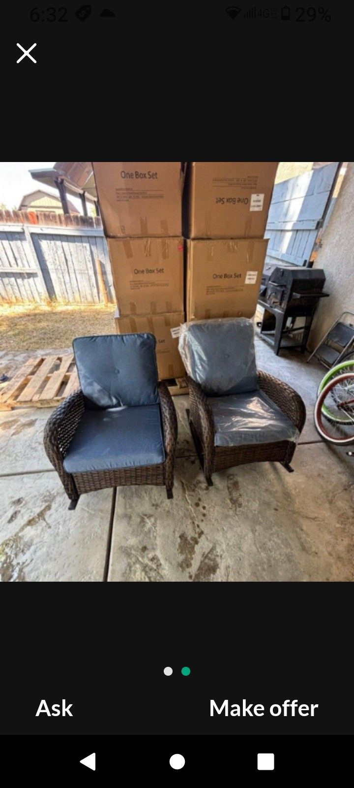 Patio Rocking Chairs Outdoor Rocking Chairs Patio Chairs Patio Chair Set Sillas Mesadoras 🆕🚎🚛🚚