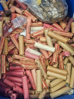 Old penny rolls
