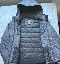Classic Carhartt cold-weather jacket in a clean blue/grey