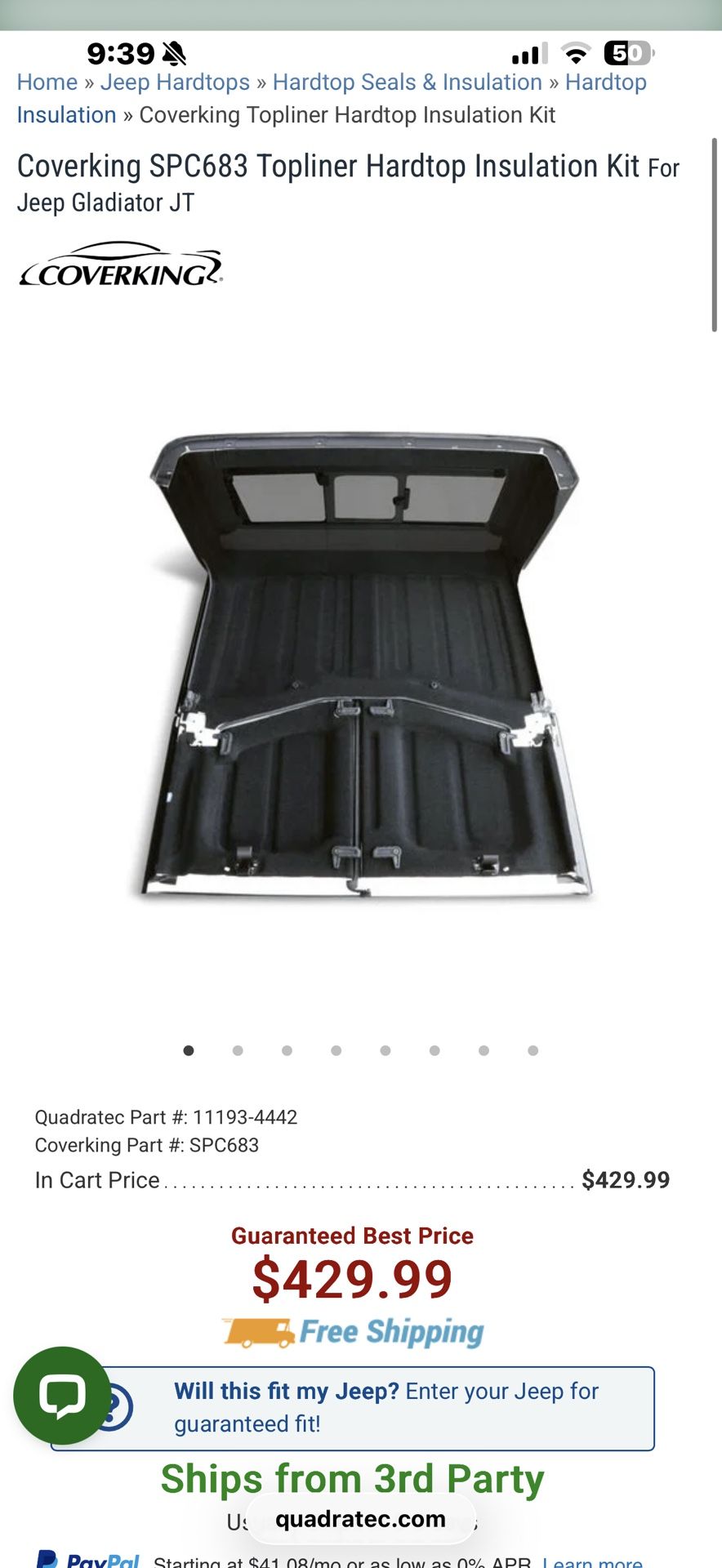 Cover king Jeep Gladiator Headliner