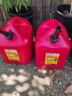 Gas can 5 gallons two of them  only used once in the city of Montclair prices firm