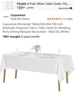 wedding/White 60x120 rectangle table cloth