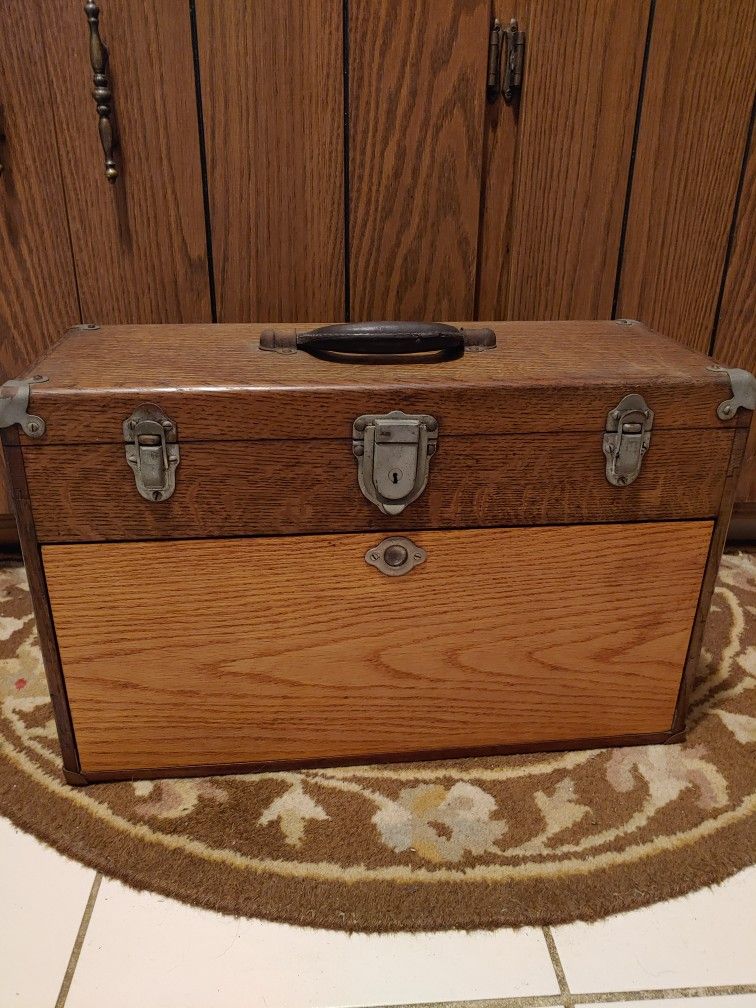 Old Antique Toolbox With Old Tools