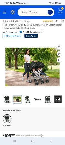 Jeep TurboGlyde Side by Side Double Stroller by Delta Children $80