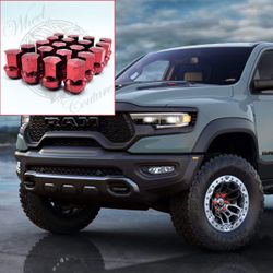 24pc OEM RED LUGNUTS FOR RAM 1500 14x1.5