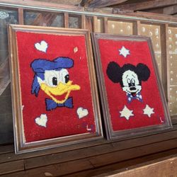 Disney Mickey and Daffy Vintage Stitched 