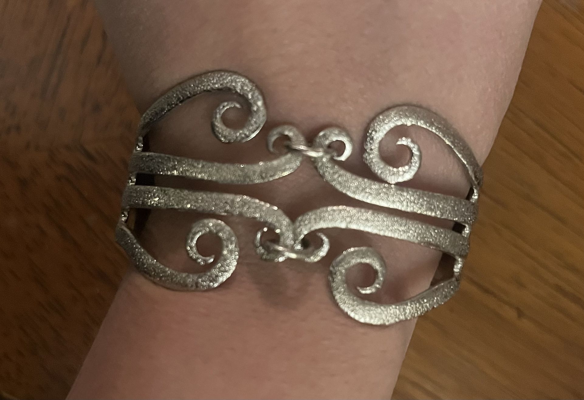 Silver Plated Antique Fork Bracelet - 1910 Orange Blossom Pattern Unique Jewelry