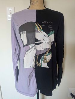 ANIME STUDIO GHIBLI SPIRITED AWAY HAKU TWO-TONED LONG SLEEVE MEN'S SIZE MEDIUM