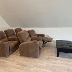 Recliner Chair Sets And Ottoman 